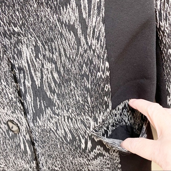 Santorelli Anita Women’s Italian Black Grey Textured Blazer Button Front Jacket - Picture 3 of 11